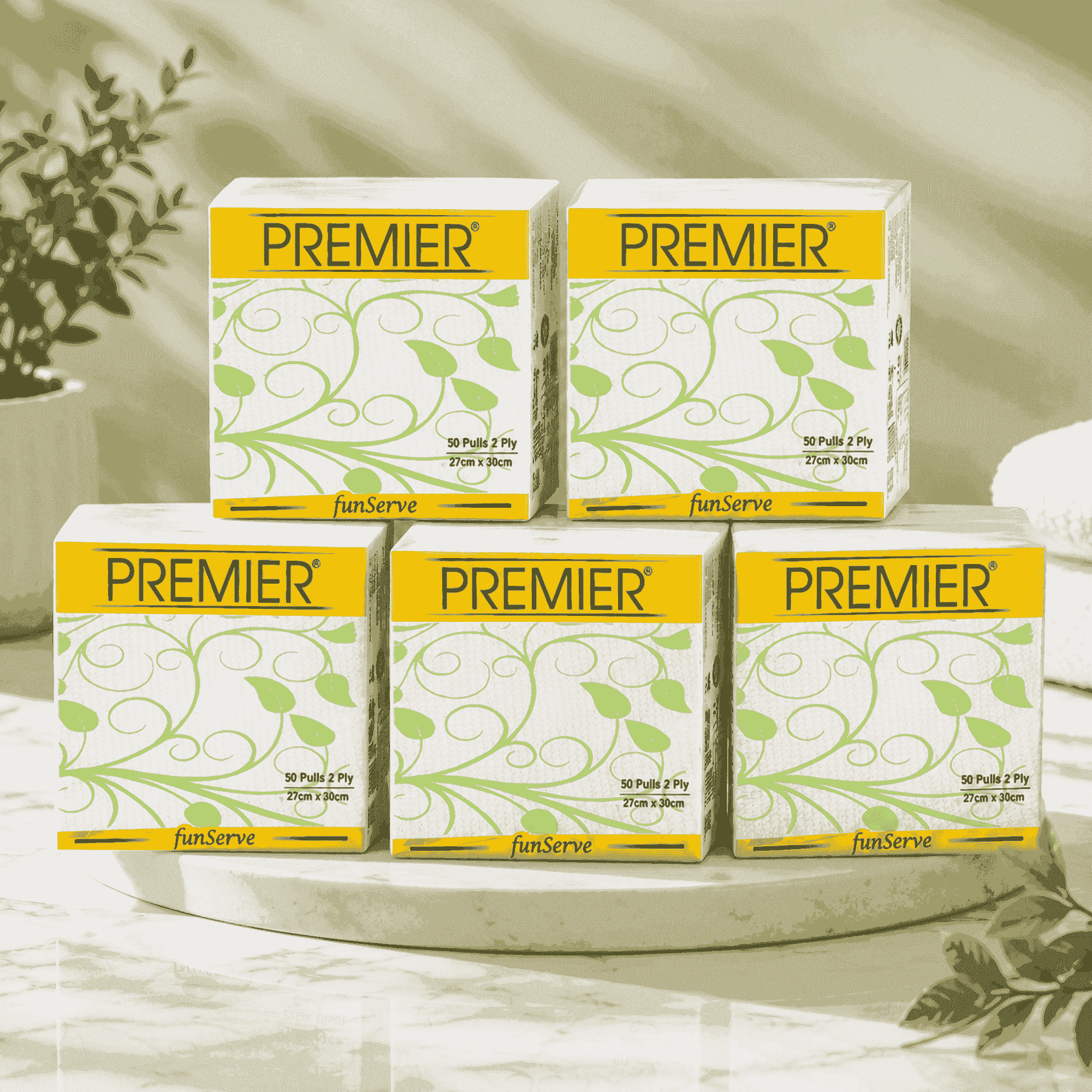 Premier Fun Serve Napkins 50 Pulls - Pack of 5